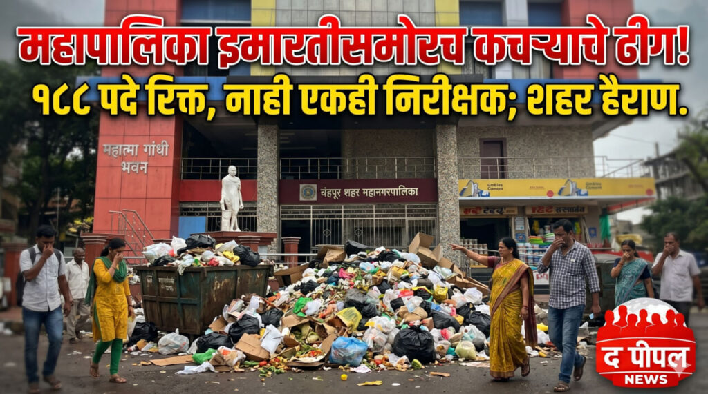 चंद्रपूर मनपाचा भोंगळ कारभार: ५ लाखांच्या शहरात एकही स्वच्छता निरीक्षक नाही, स्वच्छता विभागात १८८ पदे रिक्त!