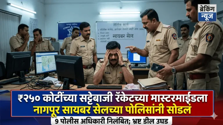 नागपूर सायबर पोलीस घोटाळा: ₹२५० कोटींच्या सट्टेबाजी रॅकेटच्या मास्टरमाईंडला सोडल्याप्रकरणी ९ पोलीस निलंबित