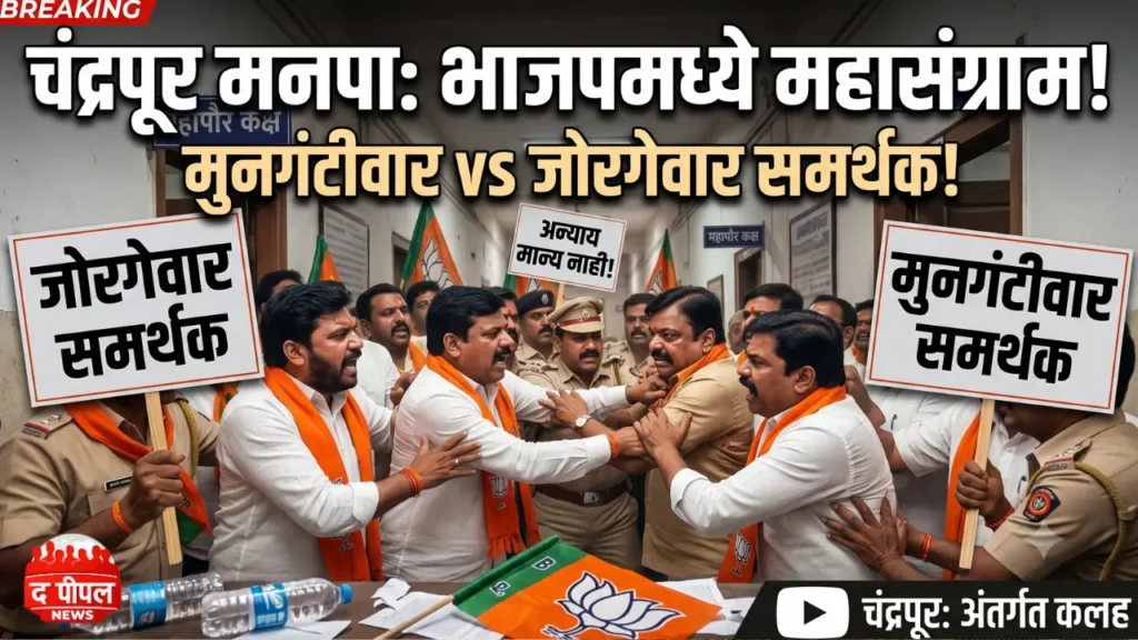 चंद्रपूर मनपात रंगला 'भाजप विरुद्ध भाजप'चा महासंग्राम! मुनगंटीवार आणि जोरगेवार समर्थकांमध्ये तुफान राडा 8 चंद्रपूर मनपात रंगला 'भाजप विरुद्ध भाजप'चा महासंग्राम! मुनगंटीवार आणि जोरगेवार समर्थकांमध्ये तुफान राडा
