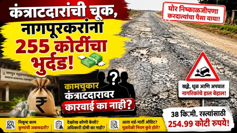 कंत्राटदारांच्या 'उत्कृष्ट' कामगिरीवर महापालिकेची मेहरबानी: रस्ते उद्ध्वस्त करणाऱ्यांना २५५ कोटींची 'बक्षिशी'!